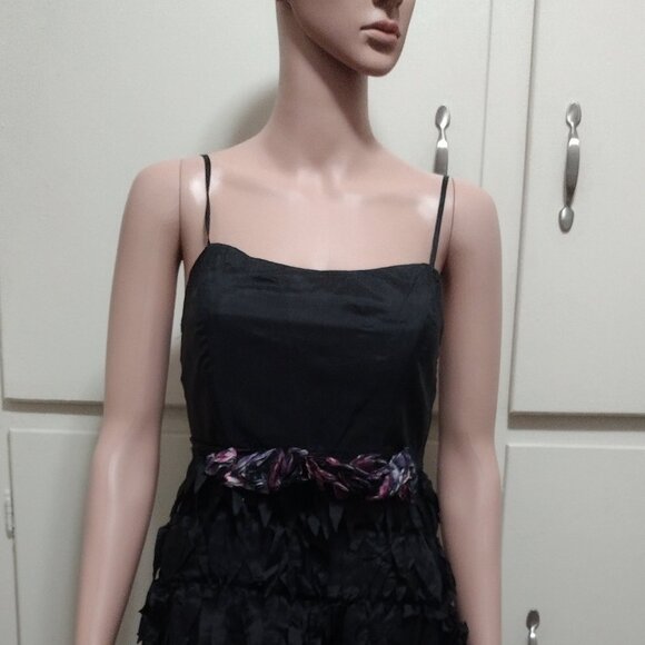 Rachael G. Fringe Summer Dress, Black, Size L - Picture 2 of 11